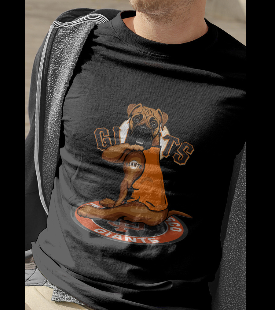 San Francisco Giants Dog Boxer Logo Baseball Fan T-Shirt