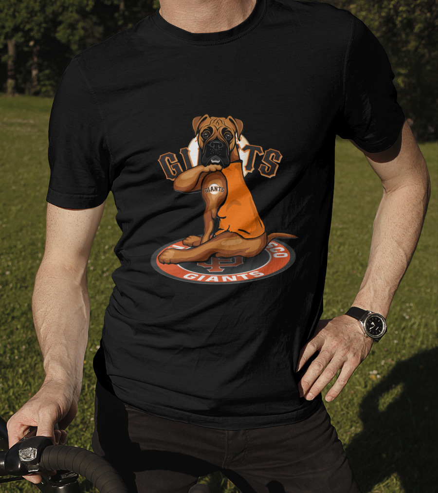 San Francisco Giants Dog Boxer Logo Baseball Fan T-Shirt