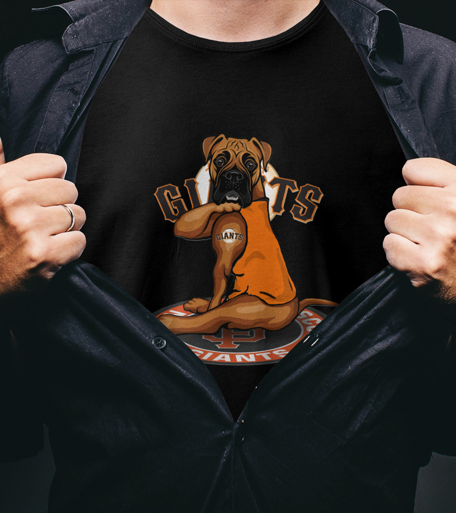 San Francisco Giants Dog Boxer Logo Baseball Fan T-Shirt