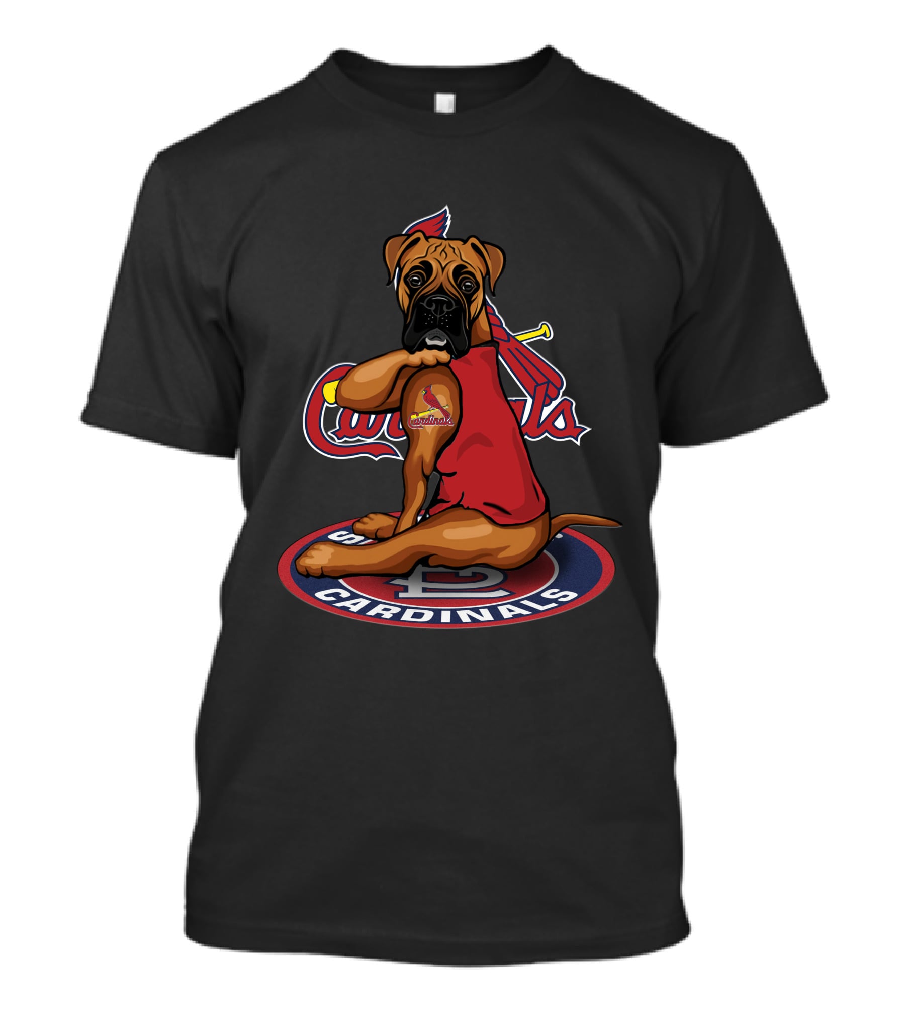 St Louis Cardinals Dog Mascot Artwork T-Shirt