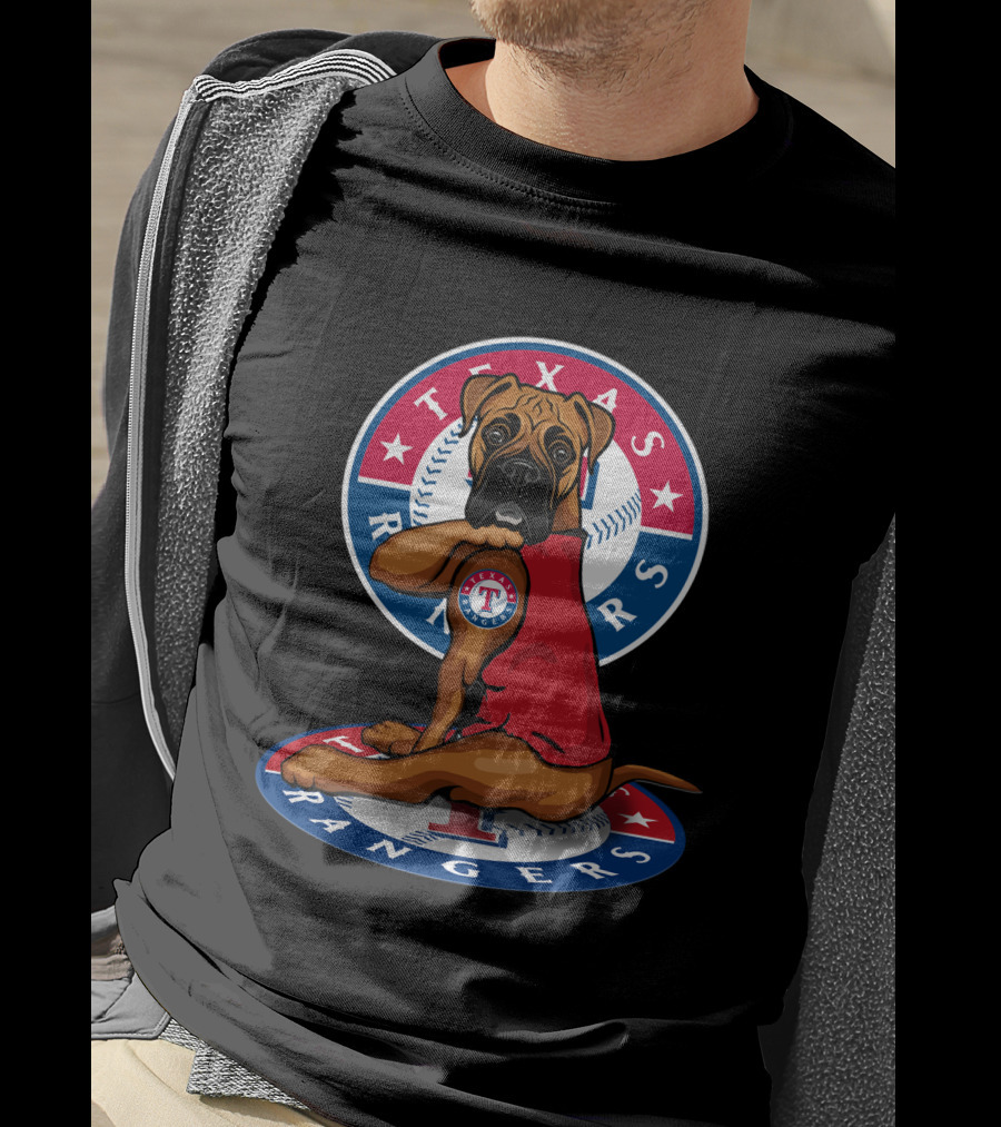 Texas Rangers Dog With Baseball T-Shirt