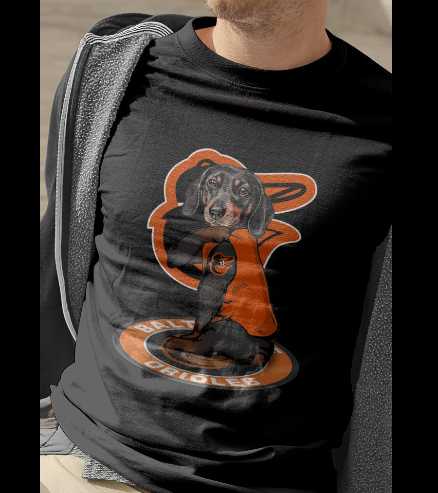 Baltimore Orioles Dog Wearing Team Shirt T-Shirt