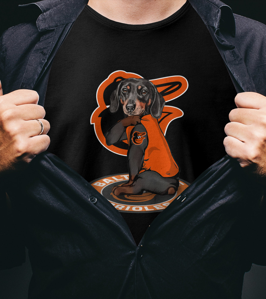 Baltimore Orioles Dog Wearing Team Shirt T-Shirt