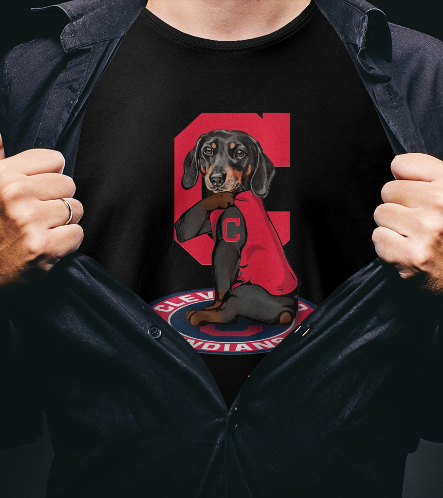Cleveland Indians Dog With Red C Shirt T-Shirt