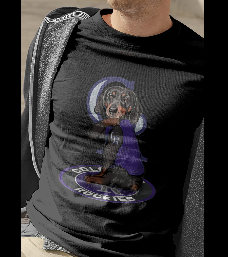 Colorado Rockies Cr Dachshund Mascot T-Shirt