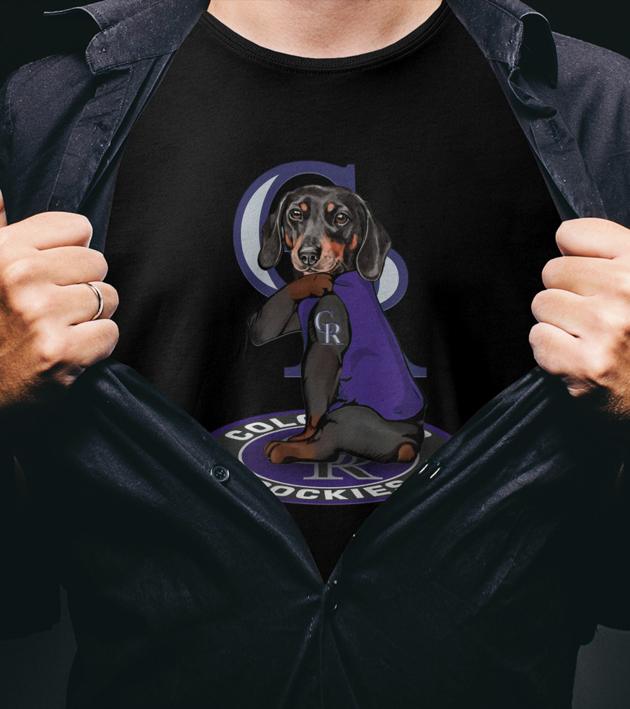Colorado Rockies Cr Dachshund Mascot T-Shirt