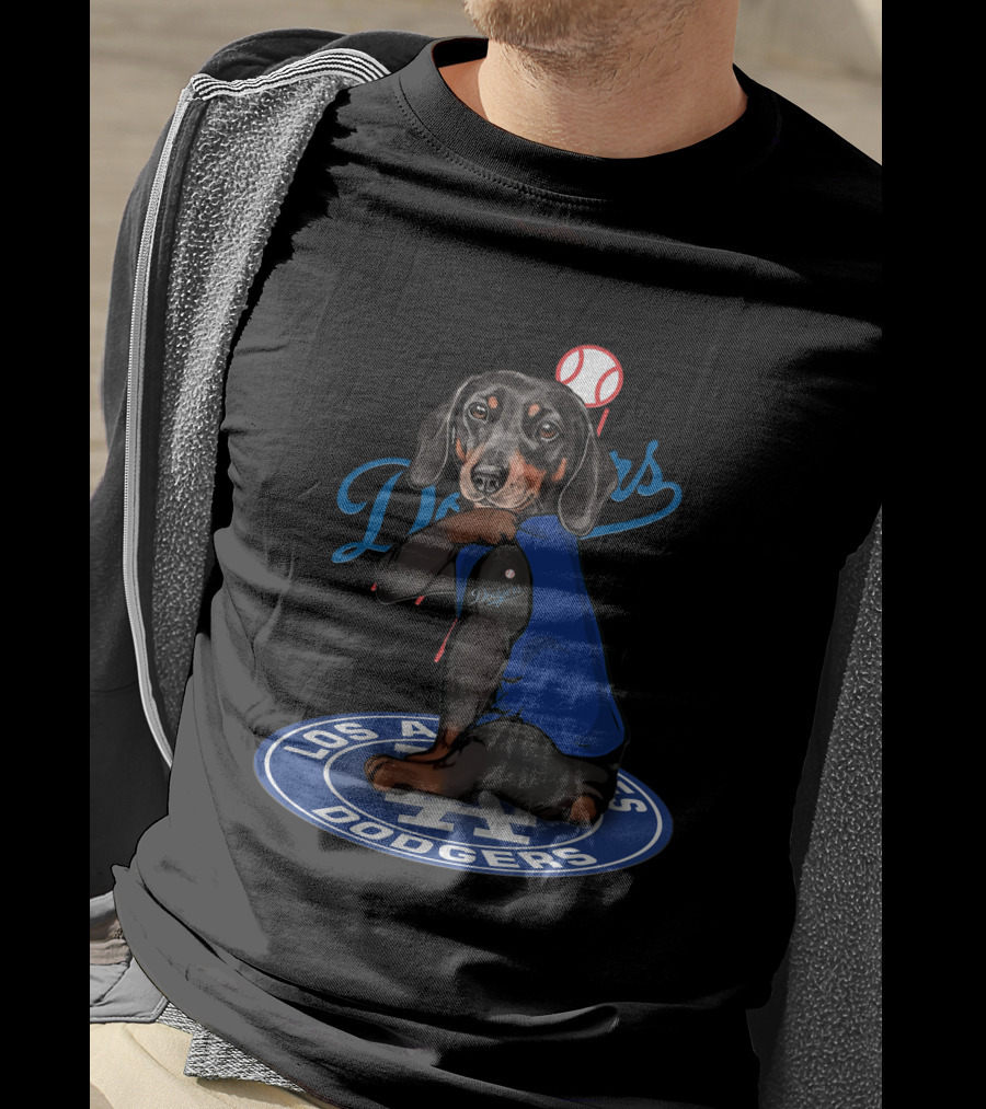 Los Angeles Dodgers Dachshund Baseball Team T-Shirt