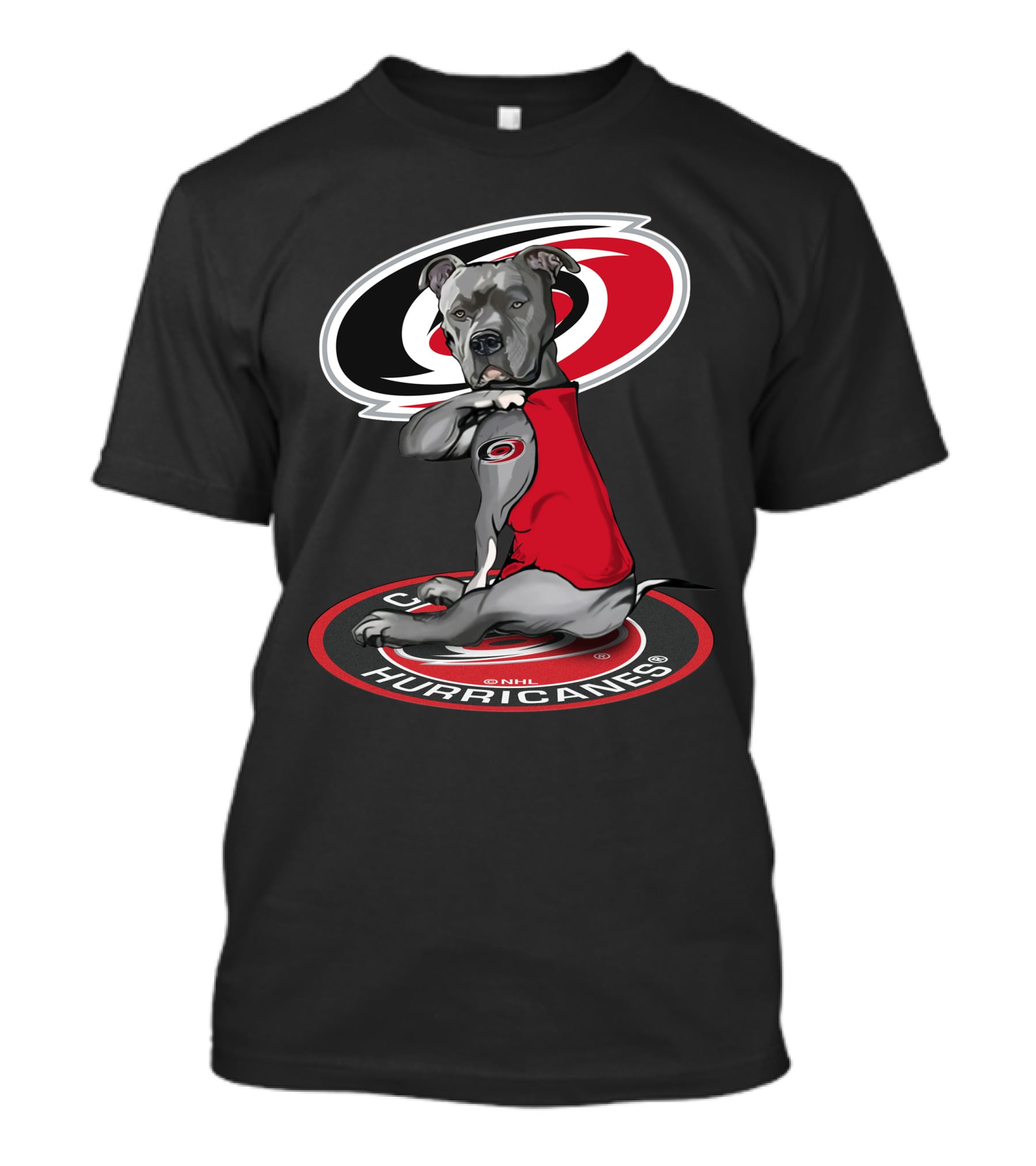 Carolina Hurricanes Dog With Logo Red And Black T-Shirt