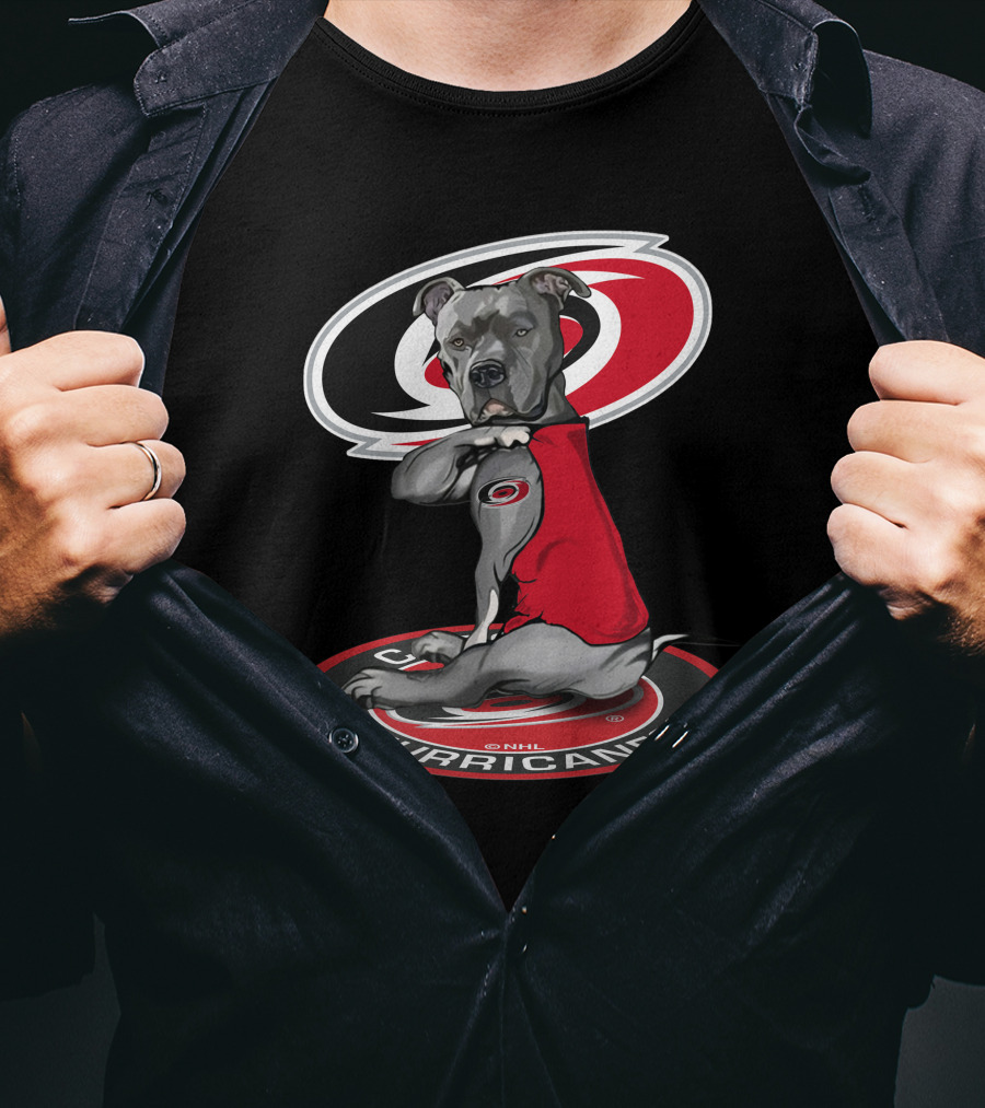 Carolina Hurricanes Dog With Logo Red And Black T-Shirt