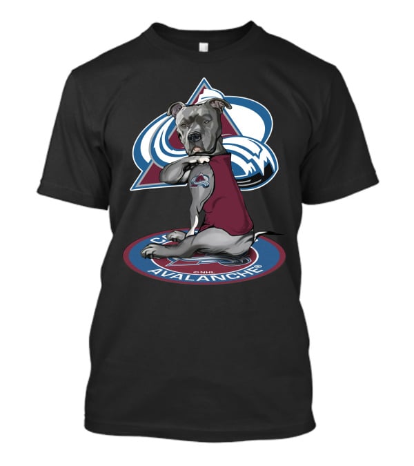 Colorado Avalanche Dog With Team Logo Tattoo And Jersey Nhl T-Shirt