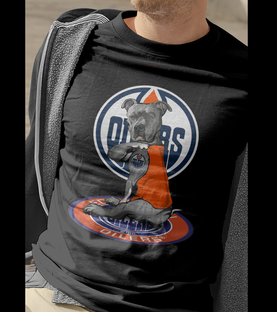 Edmonton Oilers Dog In Team Jersey T-Shirt