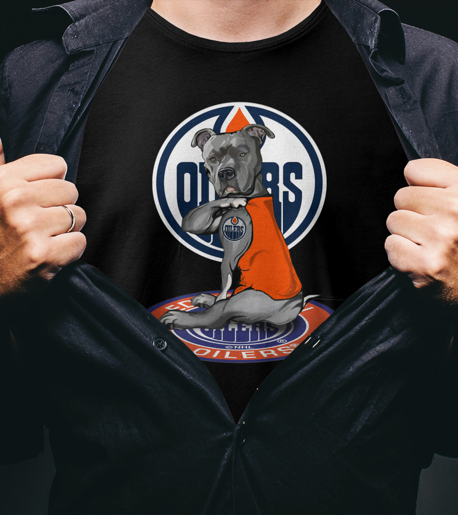 Edmonton Oilers Dog In Team Jersey T-Shirt