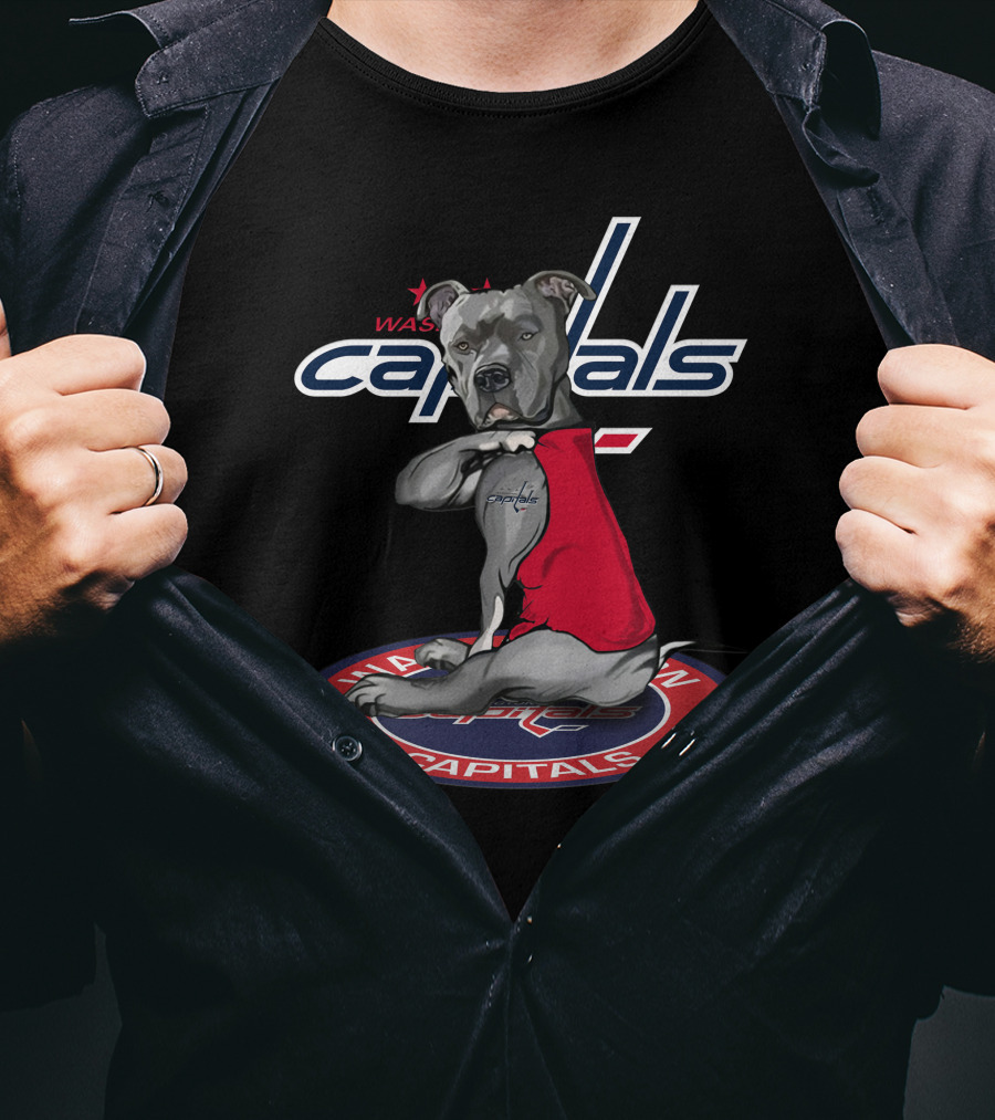Washington Capitals Dog Wearing Red Jersey Logo 30 T-Shirt