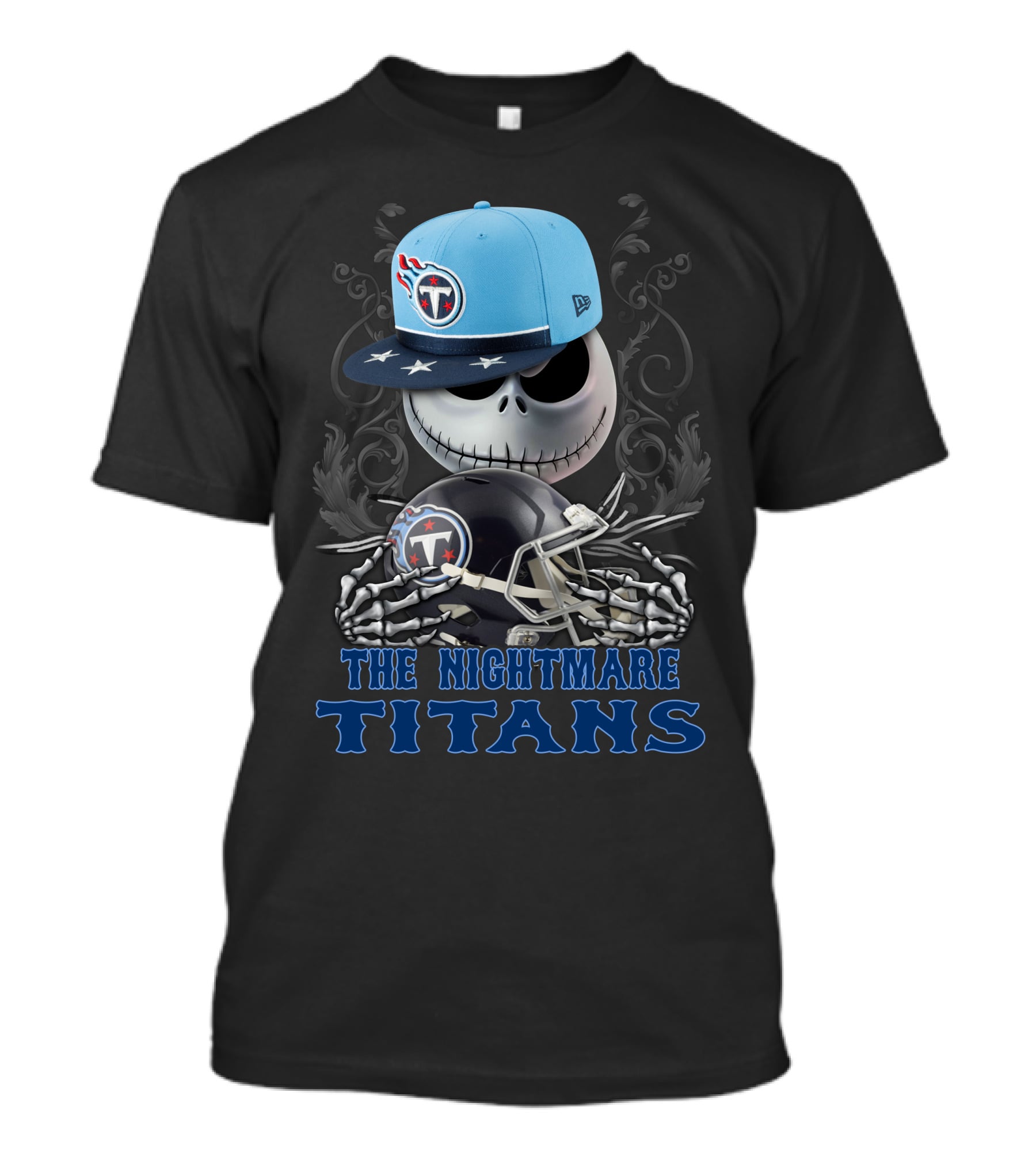 The Nightmare Titans Tennessee Titans Football Skeleton Helmets T-Shirt