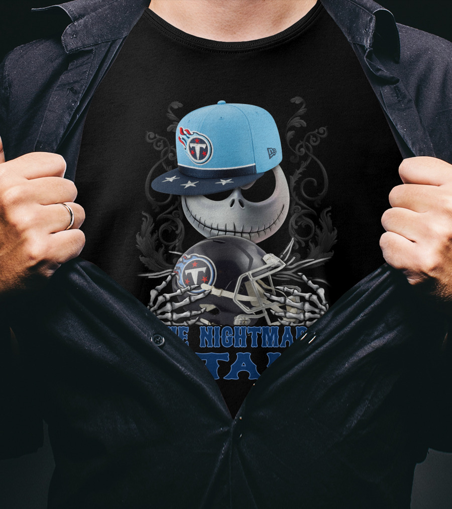 The Nightmare Titans Tennessee Titans Football Skeleton Helmets T-Shirt