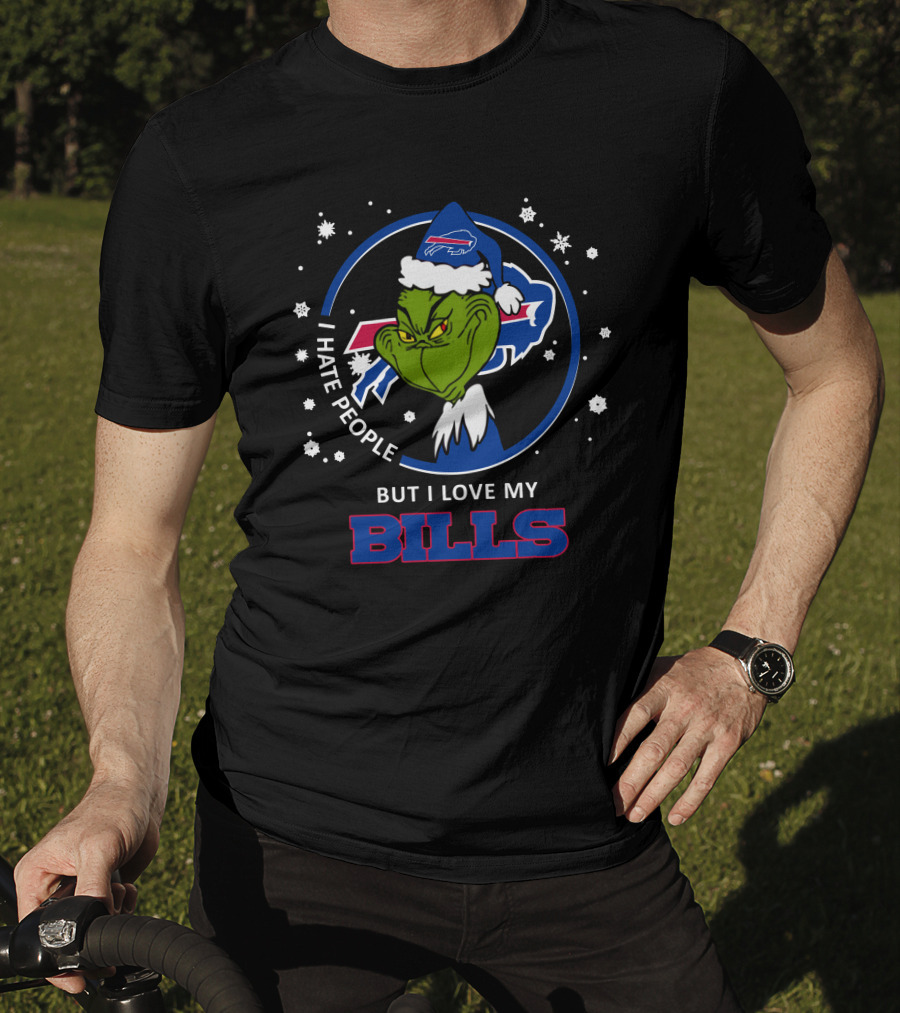 I Hate People But I Love My Bills Buffalo Bills Grinch Christmas T-Shirt