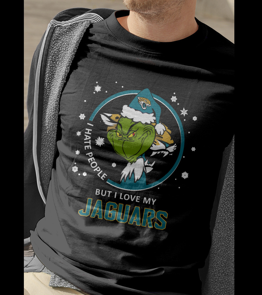 I Hate People But I Love My Jaguars Ds004-15-Jacksonville Jaguars T-Shirt