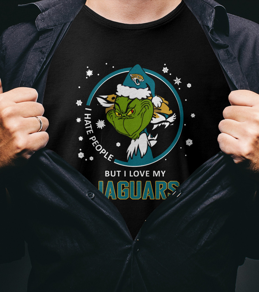 I Hate People But I Love My Jaguars Ds004-15-Jacksonville Jaguars T-Shirt