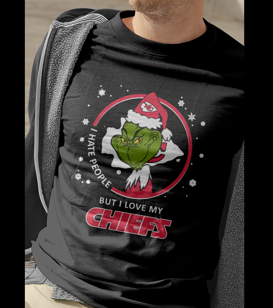 Kansas City Chiefs Grinch I Hate People But I Love My Chiefs T-Shirt
