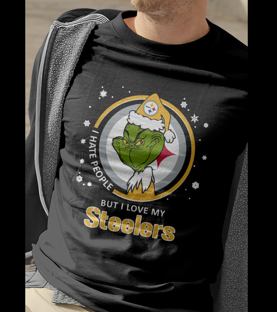 I Hate People But I Love My Pittsburgh Steelers Grinch T-Shirt