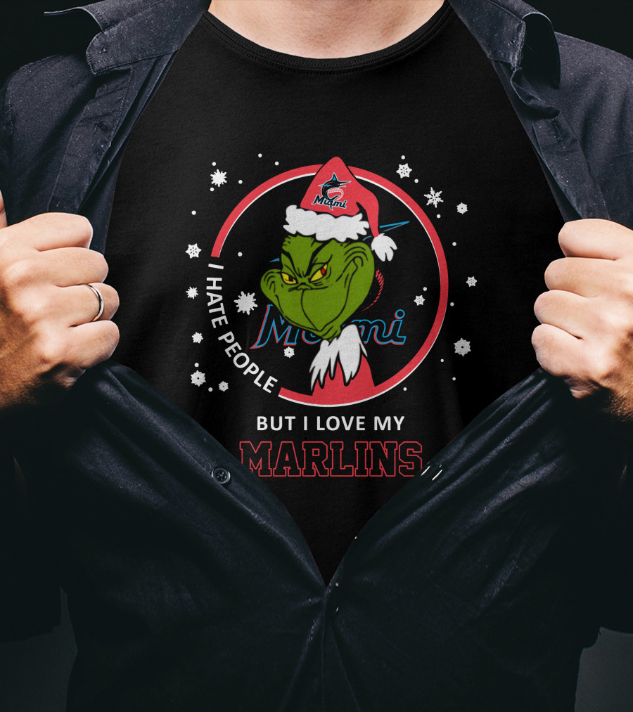 I Hate People But I Love My Miami Marlins T-Shirt