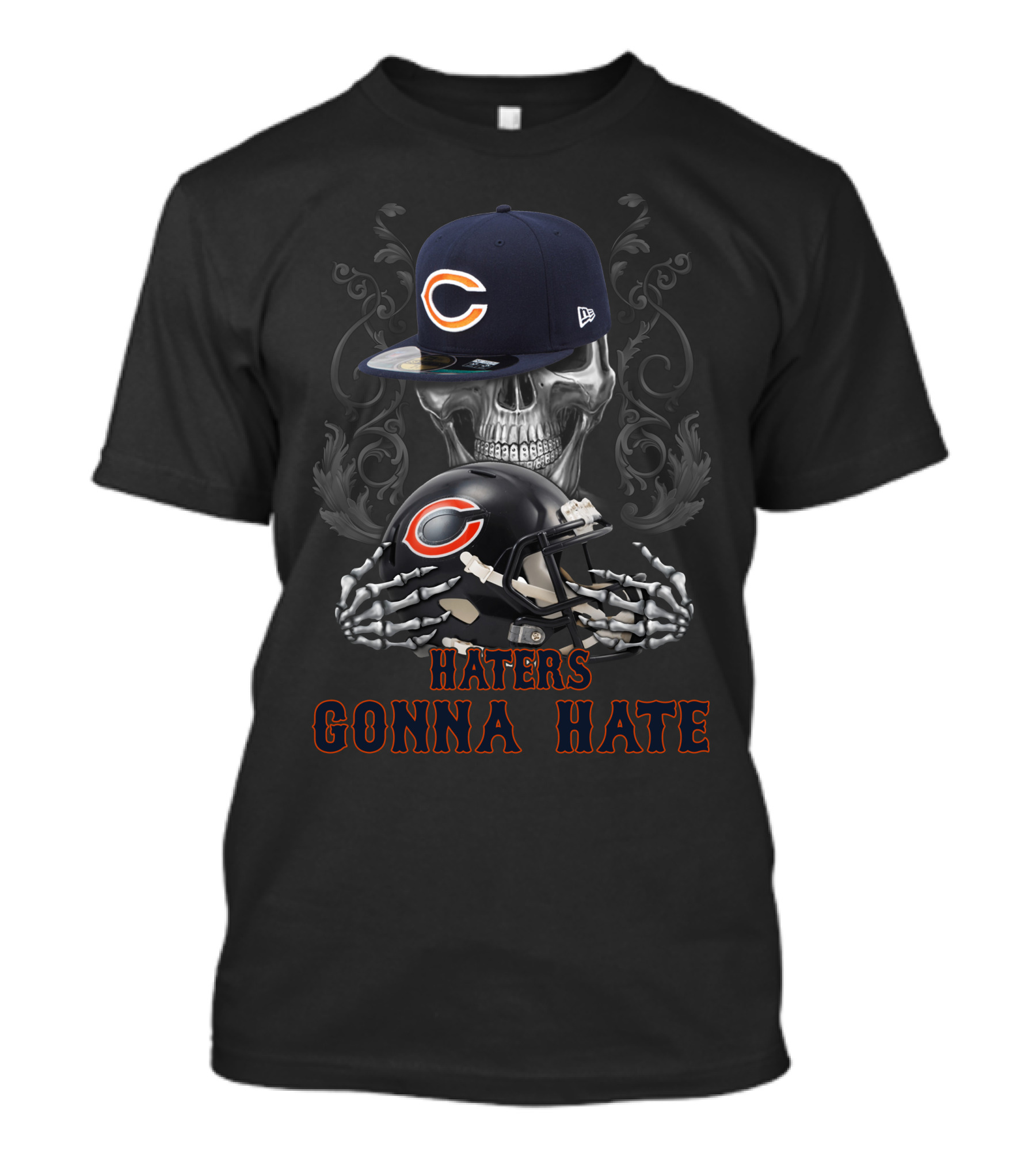 Haters Gonna Hate Chicago Bears Skull Helmets Cap T-Shirt