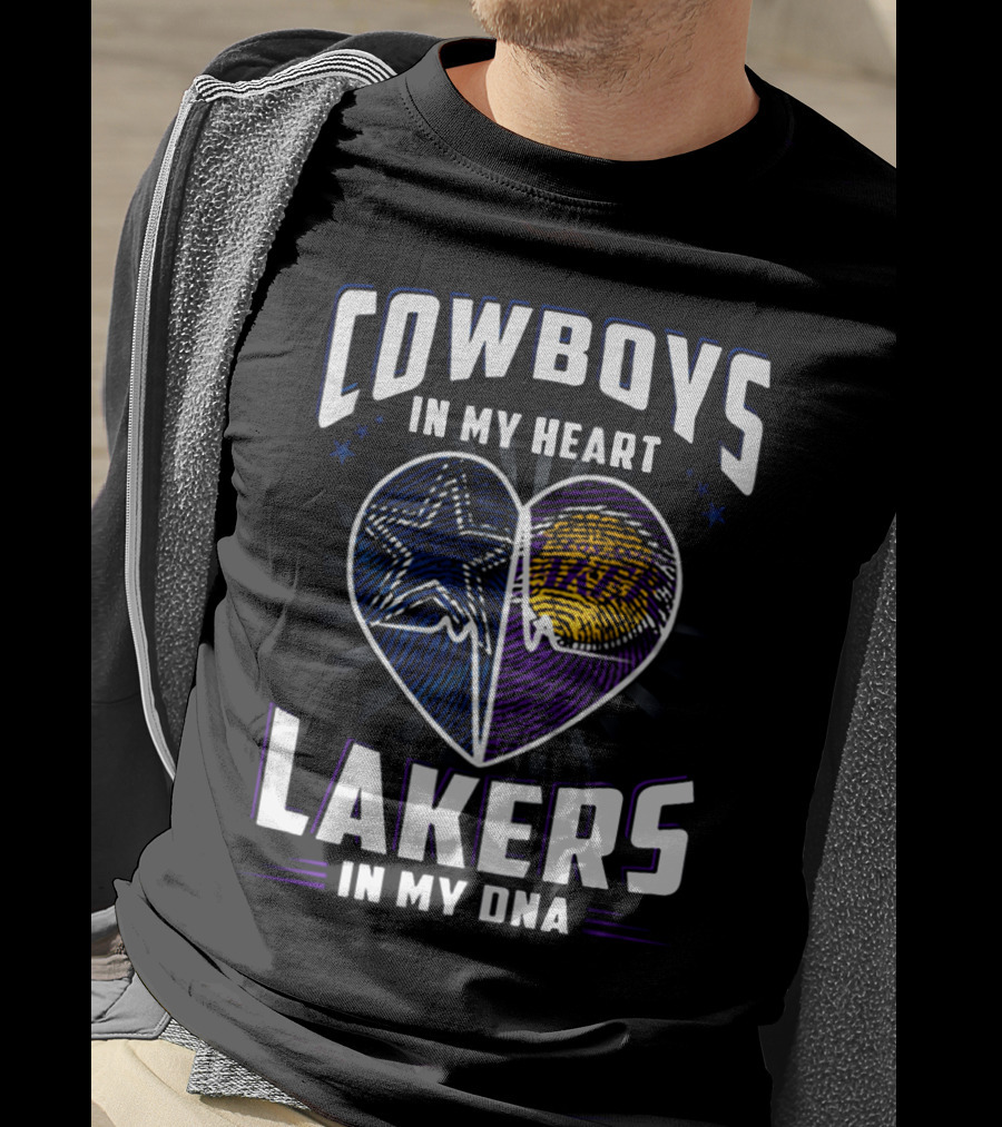 Cowboys In My Heart Lakers In My DNA T-Shirt