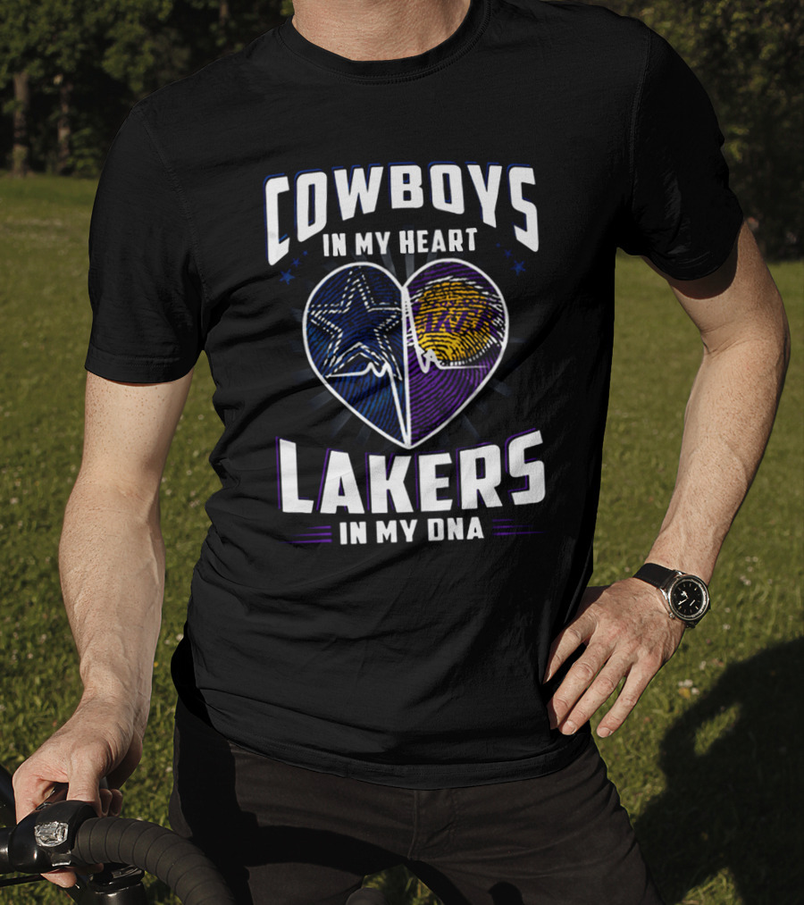 Cowboys In My Heart Lakers In My DNA T-Shirt