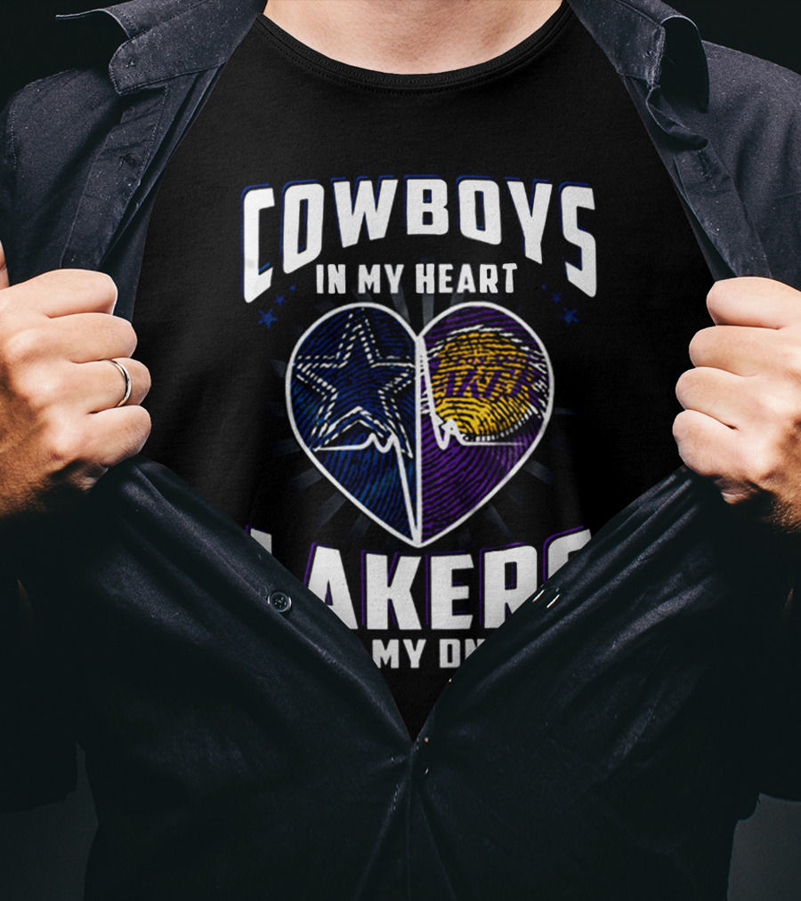 Cowboys In My Heart Lakers In My DNA T-Shirt
