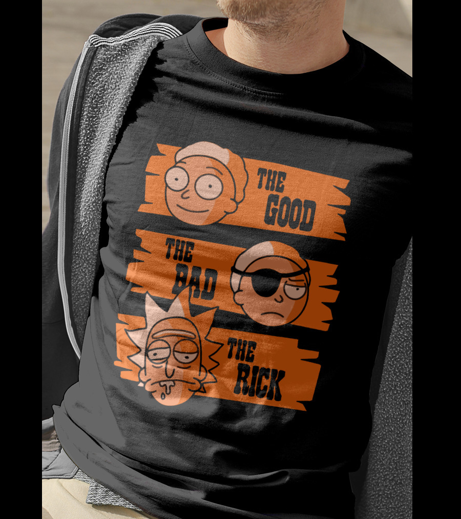 The Good The Bad The Rick Faces Iconic T-Shirt