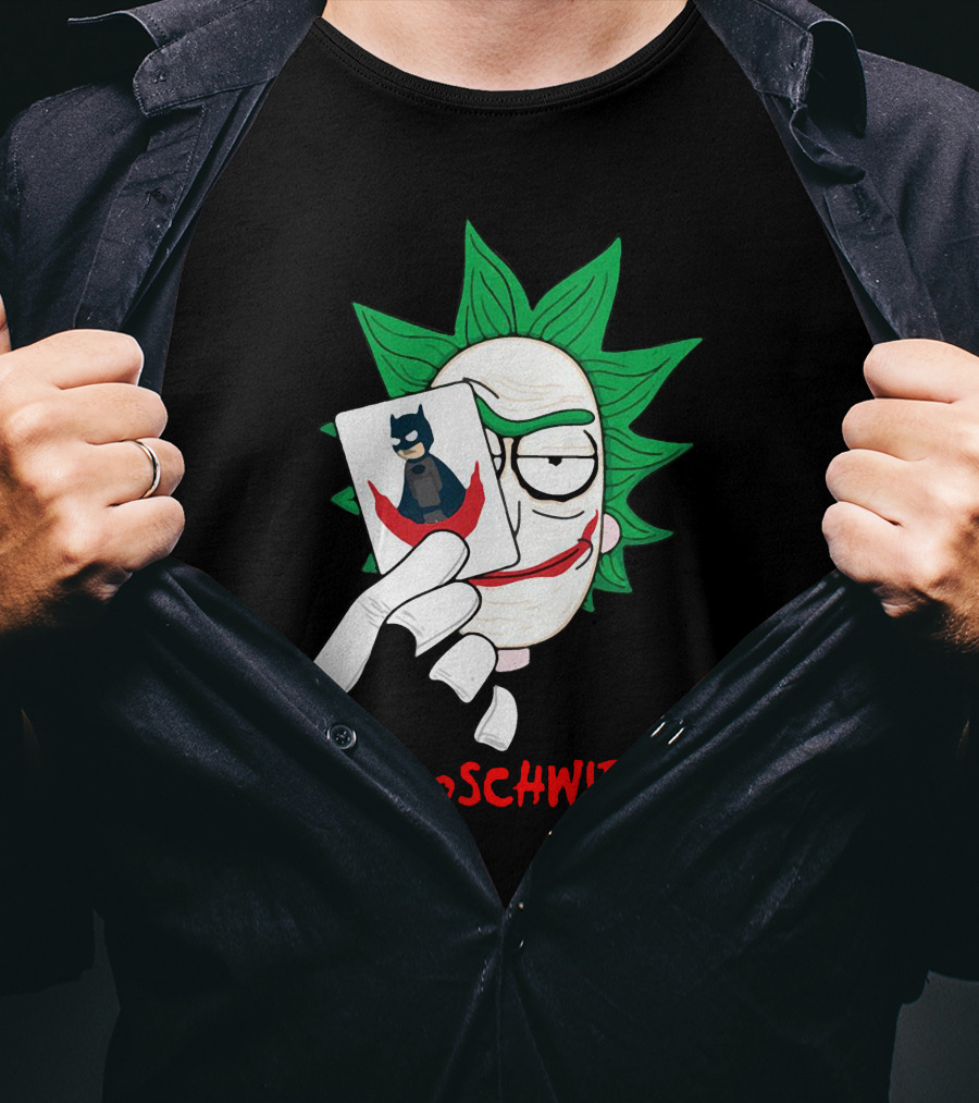 Why So Schwifty? Joker Rick And Batman Mashup T-Shirt