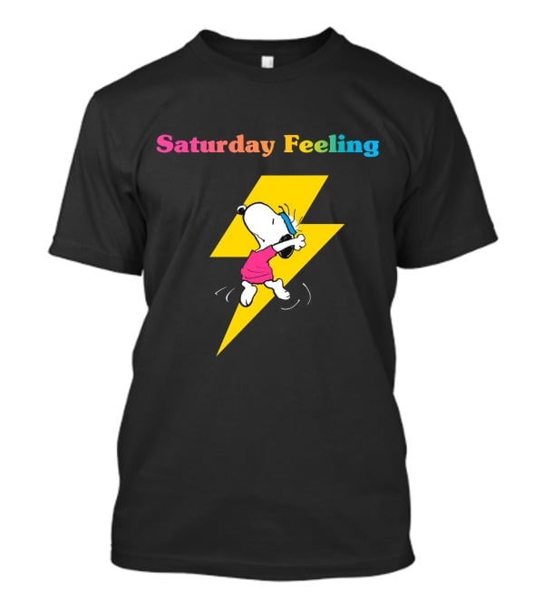 Saturday Feeling Snoopy Dancing Lightning Bolt T-Shirt