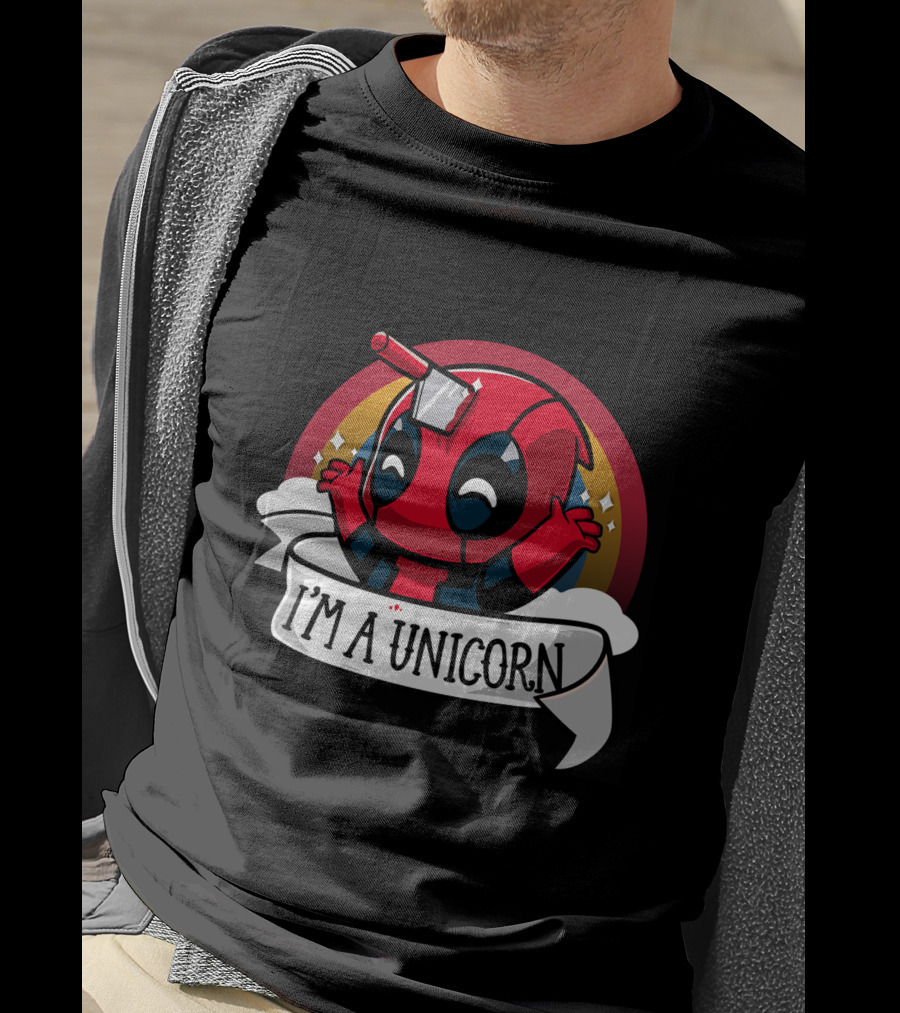 I'm A Unicorn Axe Head Deadpool Rainbow T-Shirt