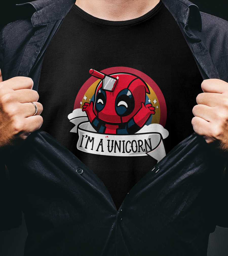 I'm A Unicorn Axe Head Deadpool Rainbow T-Shirt