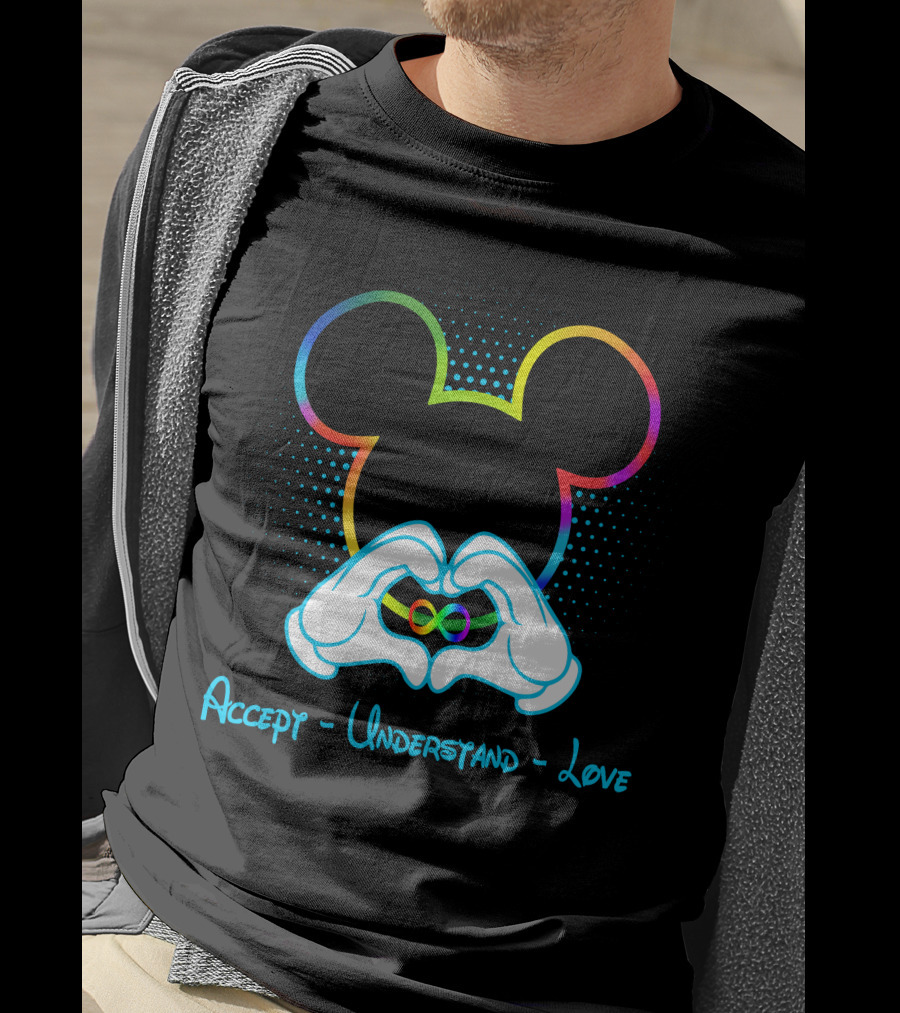 Accept Understand Love Mickey Autism Infinity T-Shirt