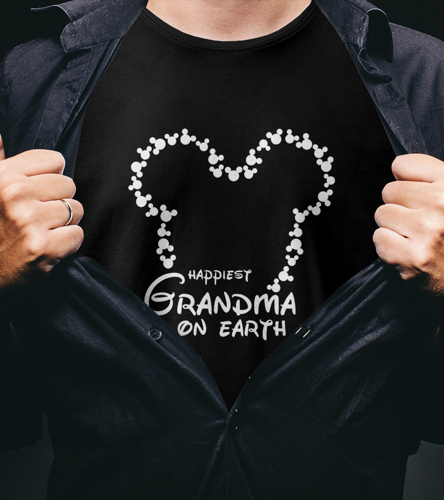 Happiest Grandma On Earth Mickey Head T-Shirt
