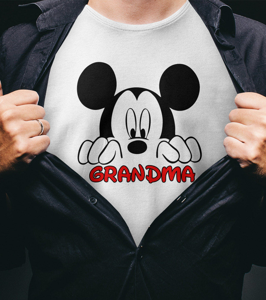 Mickey Mouse Grandma Peeking T-Shirt