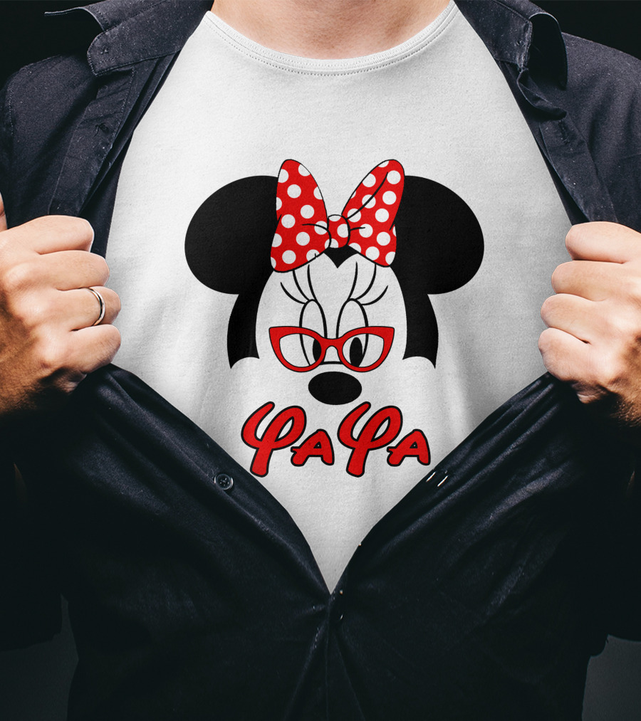 Minnie Yaya Red Polka Dot Bow And Glasses T-Shirt