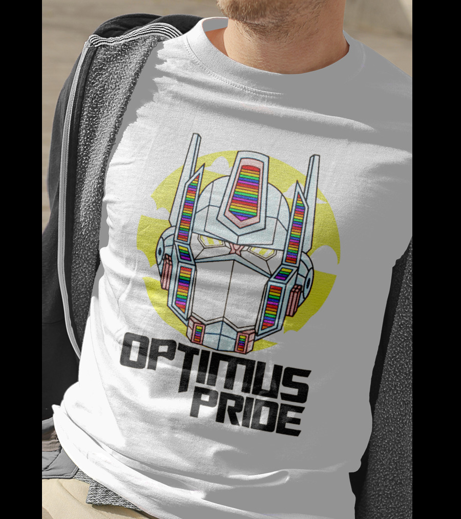 Optimus Pride Rainbow Robot Face T-Shirt