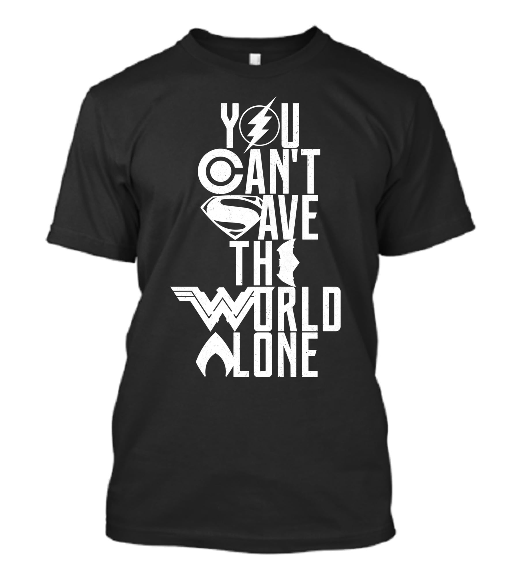 You Can't Save The World Alone Justice League Symbols T-Shirt