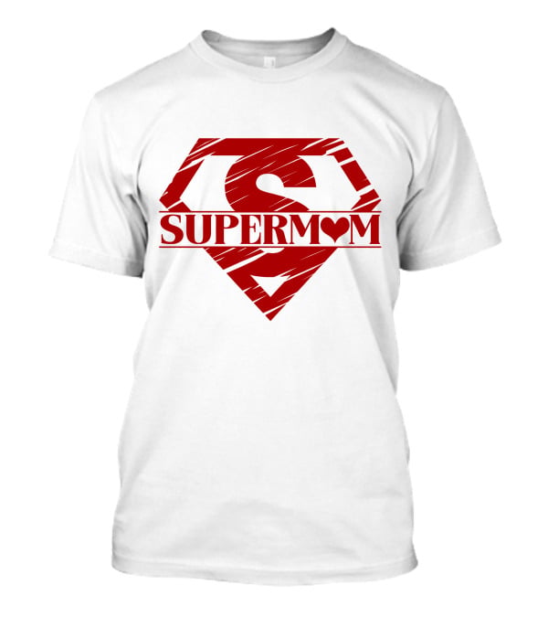 Supermom Shield Red S Logo With Heart T-Shirt