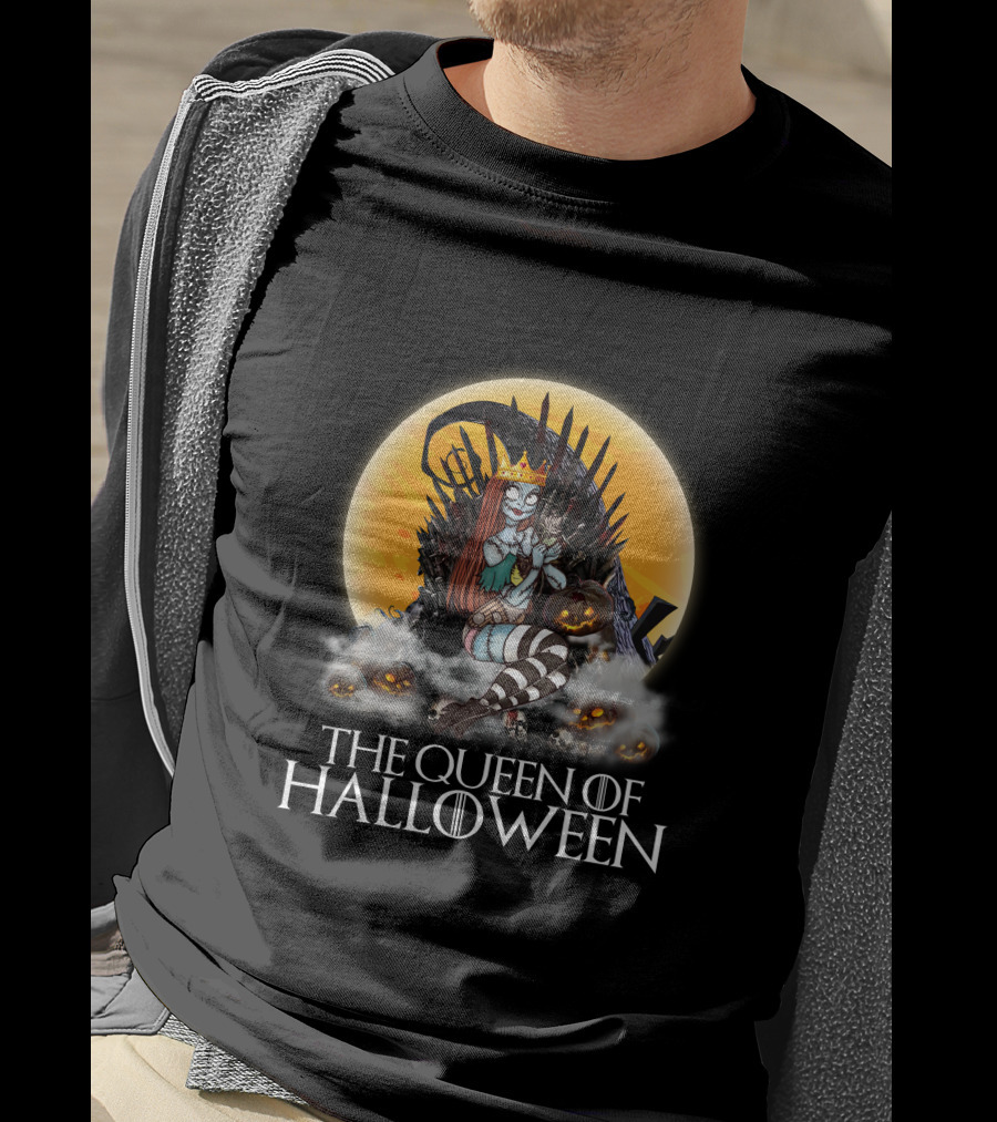 The Queen Of Halloween Throne With Monsters T-Shirt
