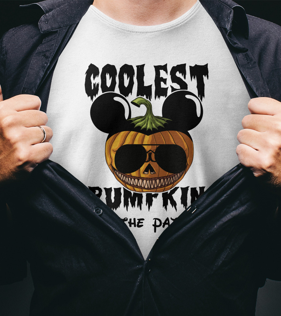 Coolest Pumpkin In The Patch Mickey Ears Sunglasses T-Shirt