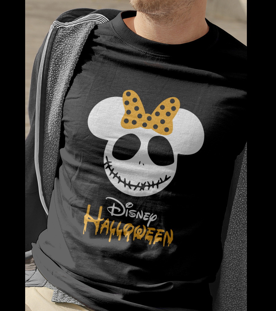 Disney Halloween Minnie Mouse Skull Bow T-Shirt