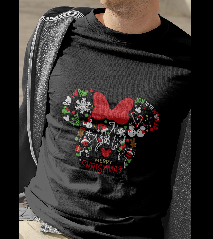 Mickey Merry Christmas Joy To The World T-Shirt