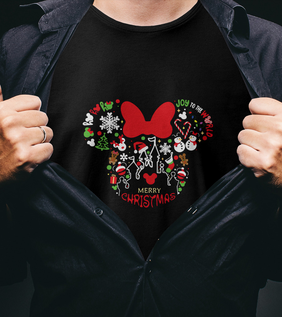 Mickey Merry Christmas Joy To The World T-Shirt