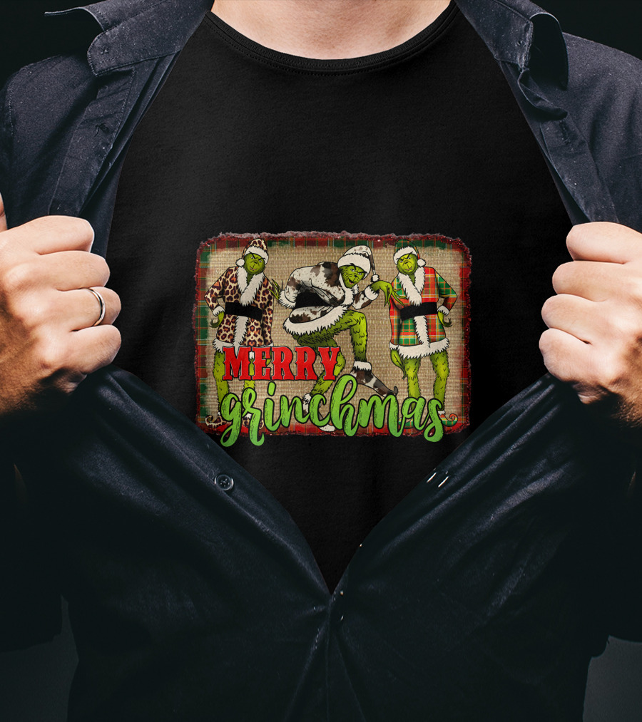 Merry Grinchmas Grinch In Festive Outfits T-Shirt
