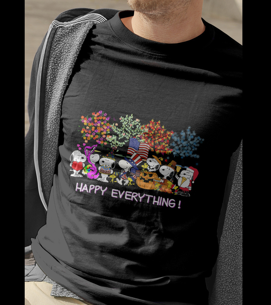 Happy Everything Snoopy Seasonal Celebrations T-Shirt