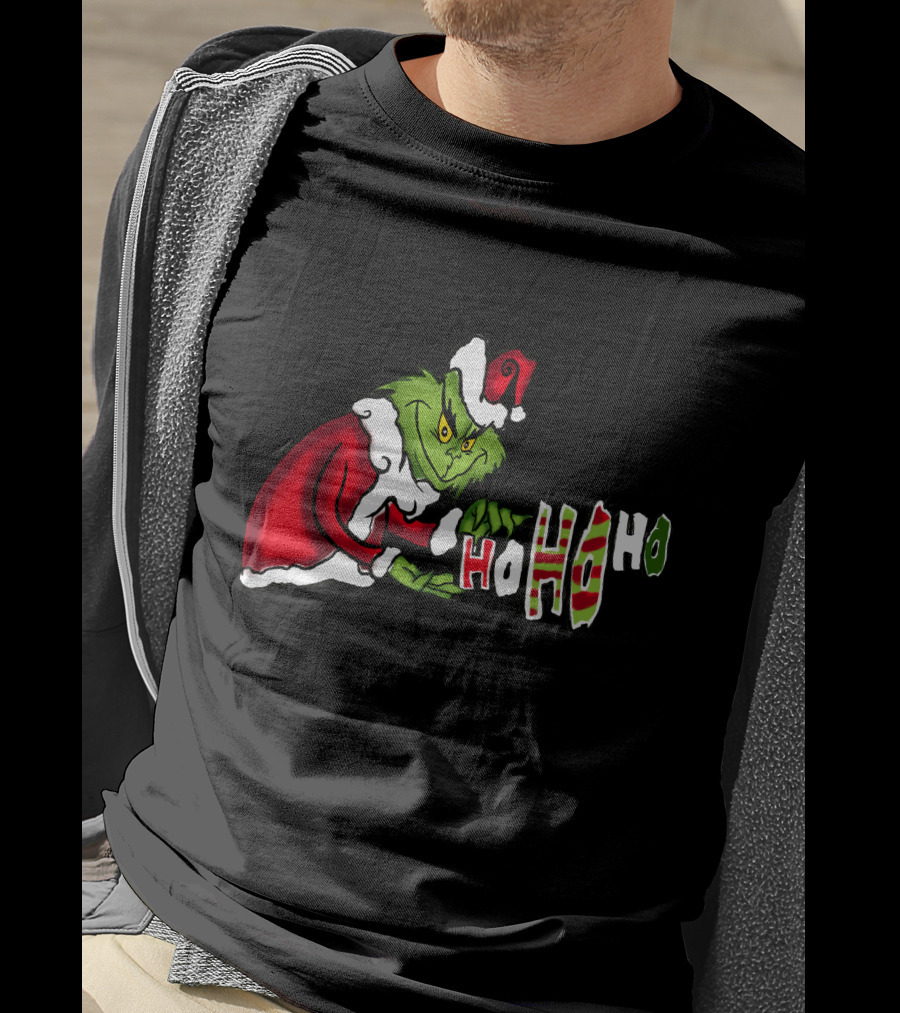 Grinch Christmas Ho Ho Ho Santa Suit Holiday Cheer T-Shirt