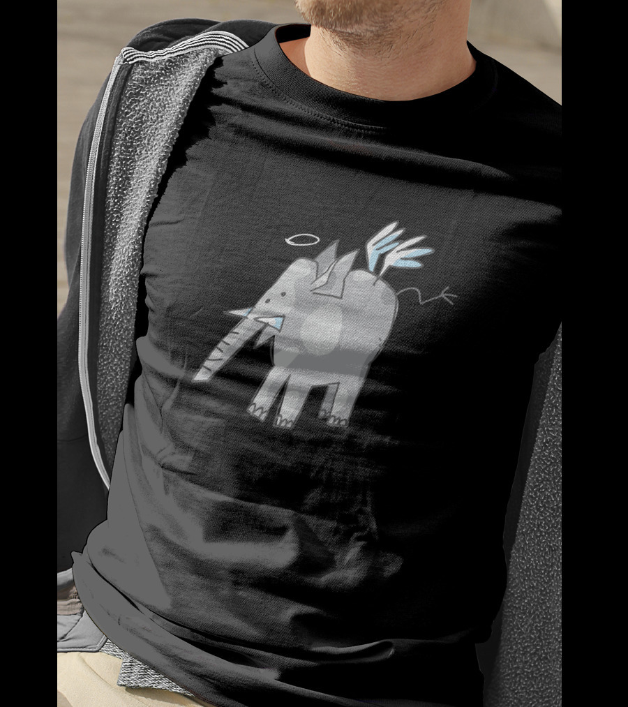 Angelphant 4047 Wings And Halo Elephant T-Shirt